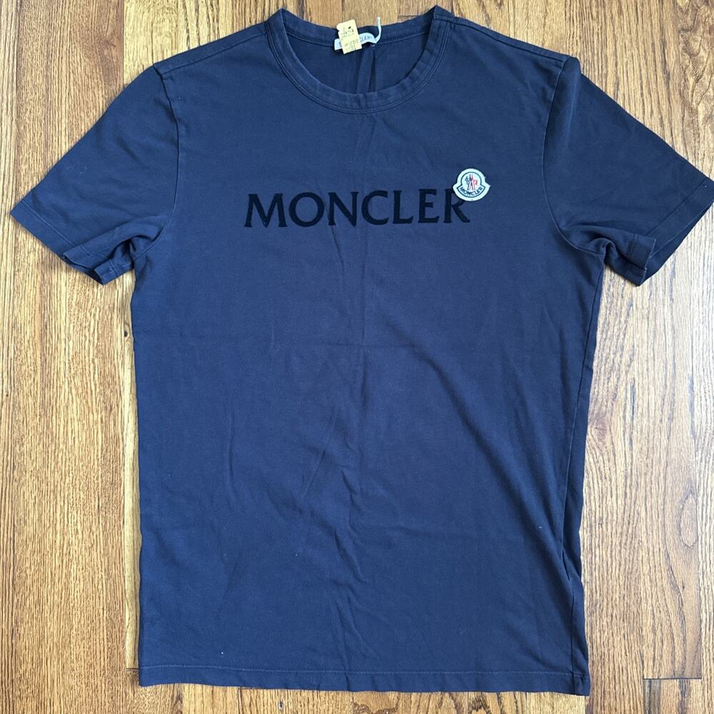 Moncler Men Navy Logo Tshirt Size S C8